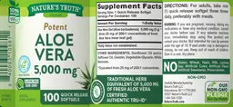 Label for Aloe Vera 5,000 mg