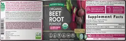 Label for Organic Beet Root Powder