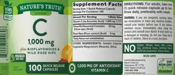 Label for C 1,000 mg plus Bioflavonoids & Wild Rose Hips