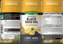 Label for Black Seed Oil Gummies Natural Lemon Flavor