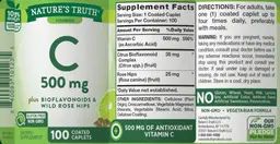 Label for C 500 mg plus Bioflavonoids & Wild Rose Hips
