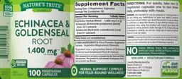Label for Echinacea & Goldenseal Root