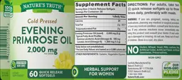Label for Evening Primrose Oil 2,000 mg
