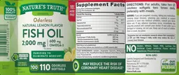 Label for Fish Oil 2,000 mg Natural Lemon Flavor