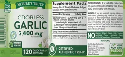 Label for Garlic 2,400 mg