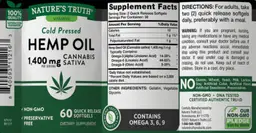Label for Hemp Oil 1,400 mg