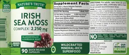 Label for Irish Sea Moss Complex 2,250 mg