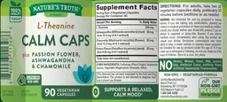 Label for L-Theanine Calm Caps