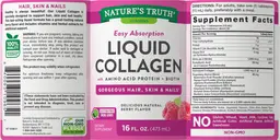 Label for Liquid Collagen Delicious Natural Berry Flavor