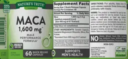 Label for Maca 1,600 mg