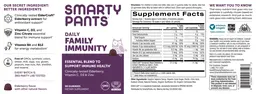 Label for Daily Family Immunity Elderberry Flavor
