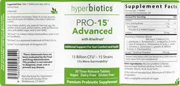 Label for PRO-15 Advanced Unflavored