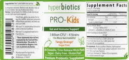 Label for PRO-Kids Tangy Orange
