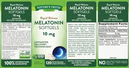 Label for Rapid Release Melatonin 10 mg Softgels