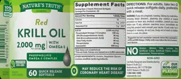 Label for Red Krill Oil 2,000 mg with Omega-3