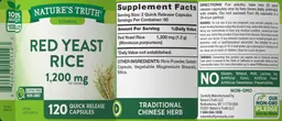 Label for Red Yeast Rice 1,200 mg