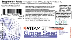 Label for Grape Seed Grape Vanilla Flavor