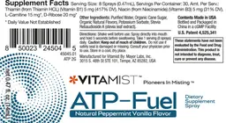 Label for ATP-Fuel Natural Peppermint Vanilla Flavor