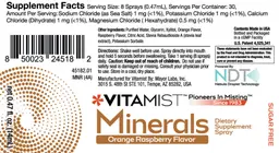 Label for Minerals Orange Raspberry Flavor