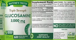 Label for Triple Strength Glucosamine 3,000 mg