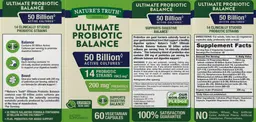 Label for Ultimate Probiotic Balance