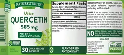 Label for Ultra Quercetin 585 mg