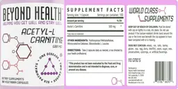 Label for Acetyl L-Carnitine 500 mg