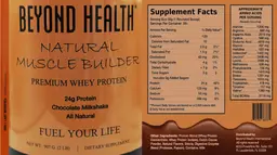 Label for Natural Muscle Builder Chocolate Milkshake
