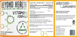 Label for Vitamin E Formula