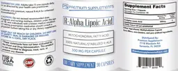 Label for R-Alpha Lipoic Acid 300 mg