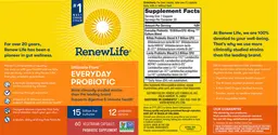 Label for Ultimate Flora Everyday Probiotic 15 Billion