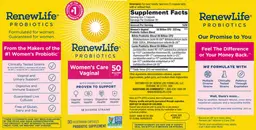 Label for Probiotics Women's Care Vaginal 50 Billion CFU