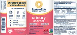 Label for Women's Wellness Urinary On Tract Cherry Flavored