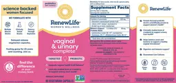 Label for Women's Wellness Vaginal & Urinary Complete