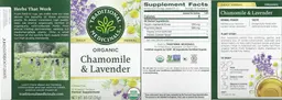 Label for Organic Chamomile & Lavender
