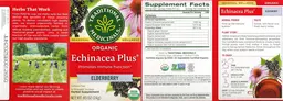Label for Organic Echinacea Plus Elderberry