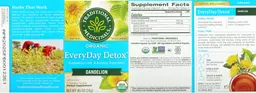 Label for Organic EveryDay Detox Dandelion