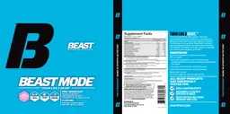 Label for Beast Mode Pink Lemonade Flavor