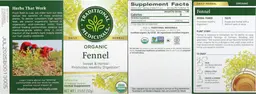 Label for Organic Fennel