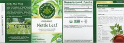 Label for Organic Nettle Leaf