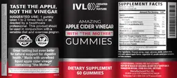 Label for Amazing Apple Cider Vinegar Gummies
