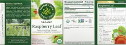 Label for Organic Raspberry Leaf