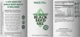 Label for Organic Black Seed Oil