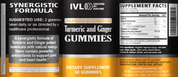 Label for Turmeric and Ginger Gummies Mango Flavored