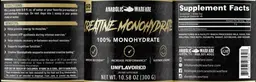 Label for Creatine Monohydrate Unflavored