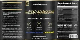 Label for Nuclear Armageddon Ballistic Berry Lemonade