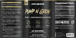 Label for Pump N Grow Au Naturel