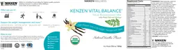 Label for Kenzen Vital Balance Meal Replacement Mix Natural Vanilla Flavor