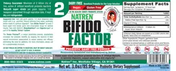 Label for Bifido Factor Dairy Free
