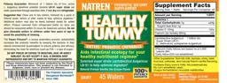 Label for Healthy Tummy Natural French Vanilla Ice Cream Flavor